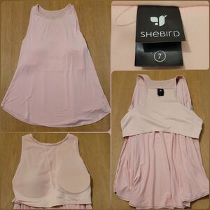 Shebird Tank Top Built In Bra Size 7 Womens Pink Nylon Blend